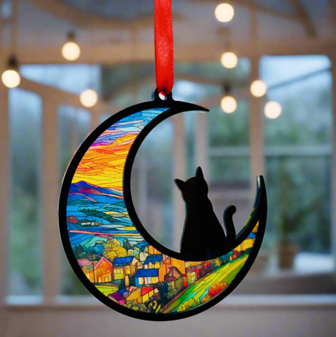 Cat Moon Suncatcher